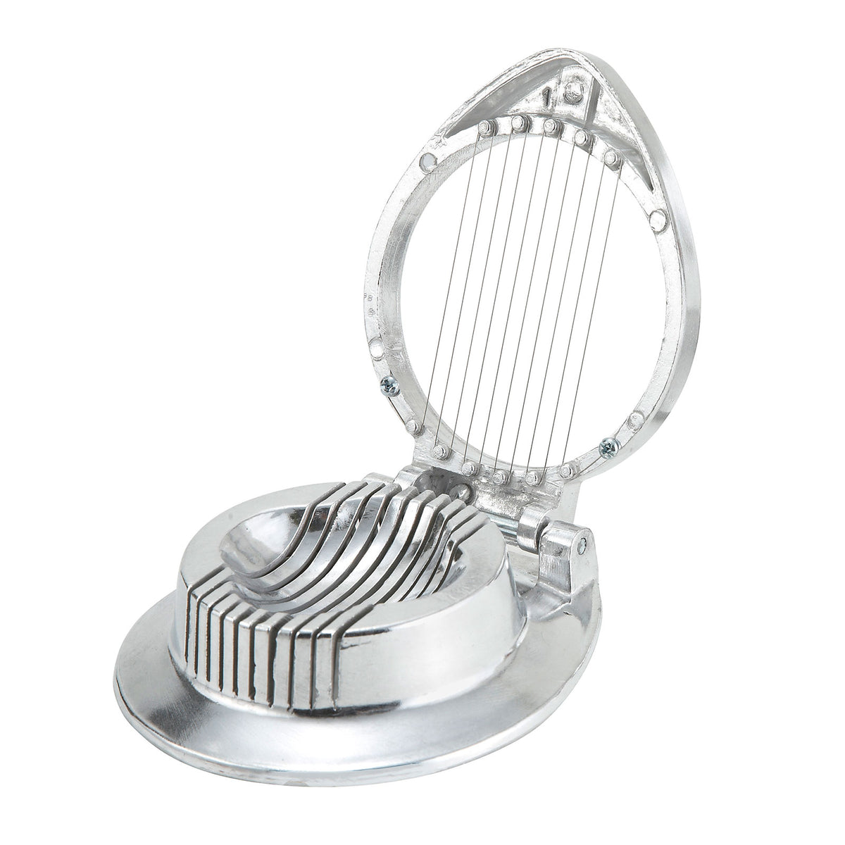 Winco AES-1 Aluminum Hinged Egg Slicer with Stainless Steel Wires | 0" Wide