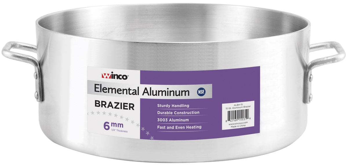 Winco ALBH-28 28 qt Aluminum Elemental Brazier | 25 - 30 qt