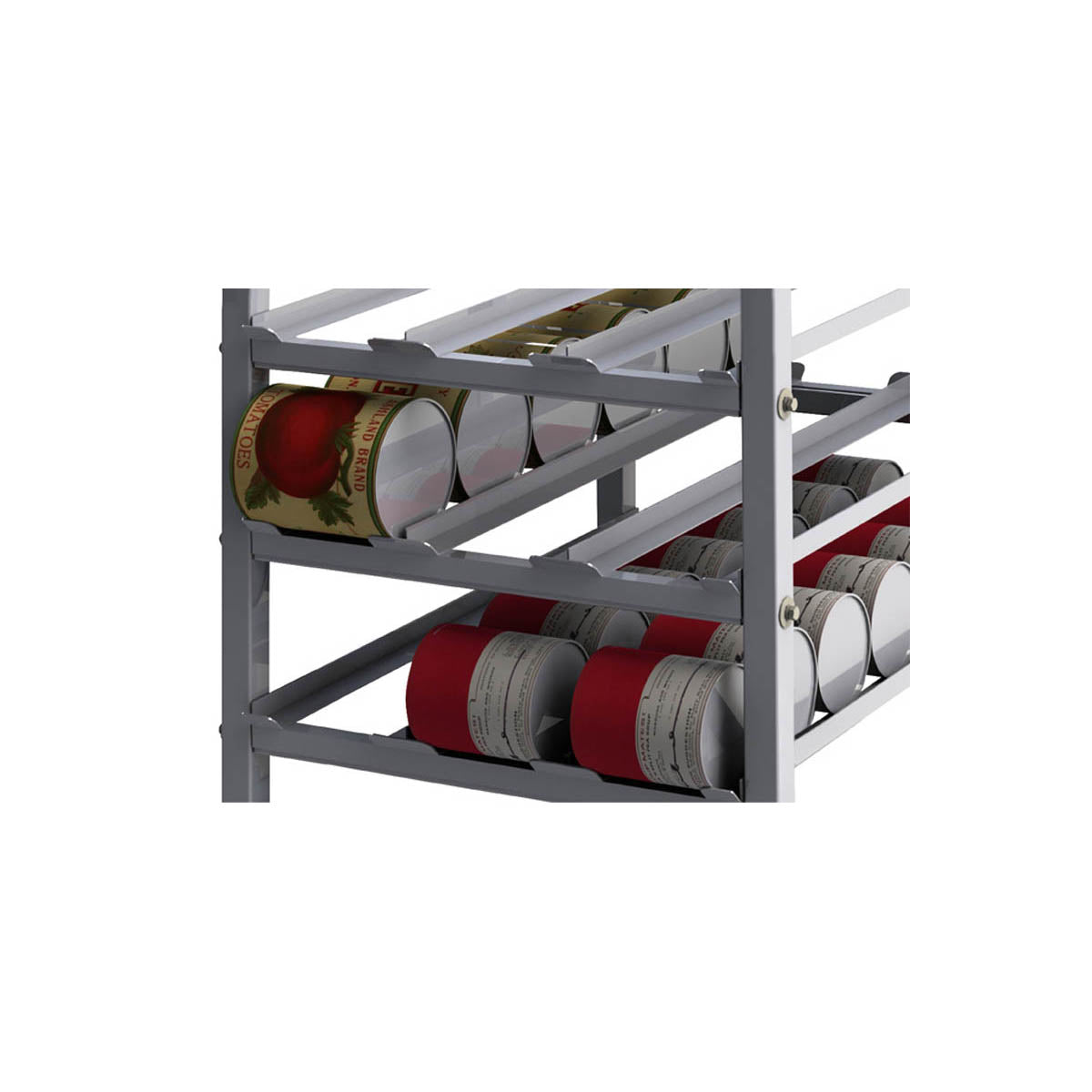 Winco ALCR-3M Aluminum Mobile Undercounter 3-Tier Can Storage Rack | 26.75" Wide
