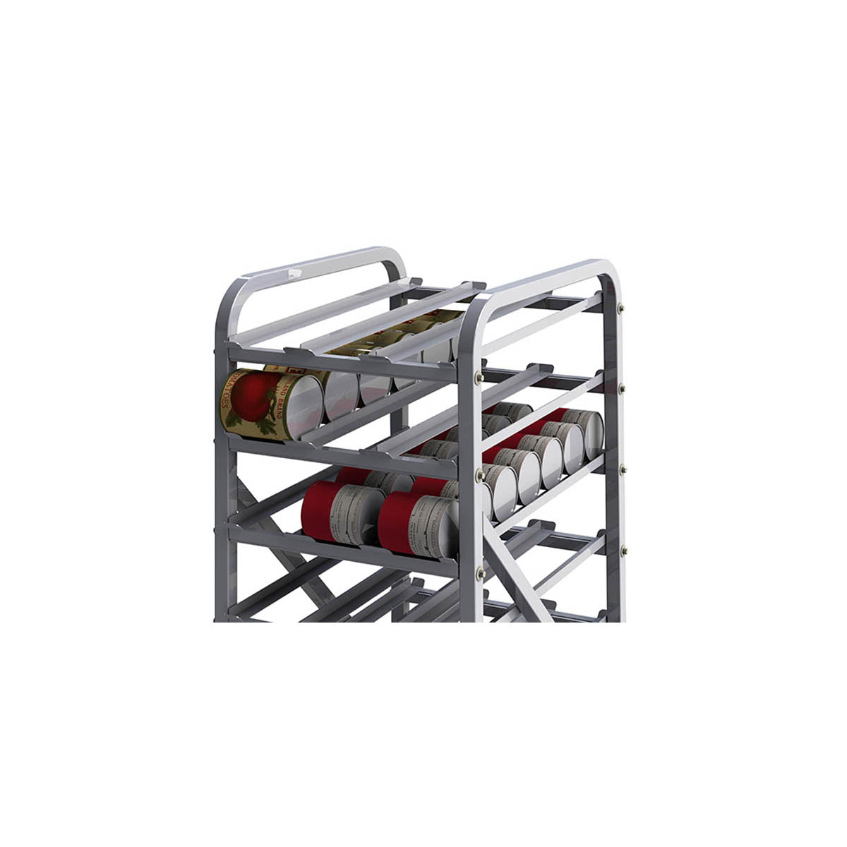 Winco ALCR-9 Aluminum Full Size Stationary Can Storage Rack | 26.38" Wide