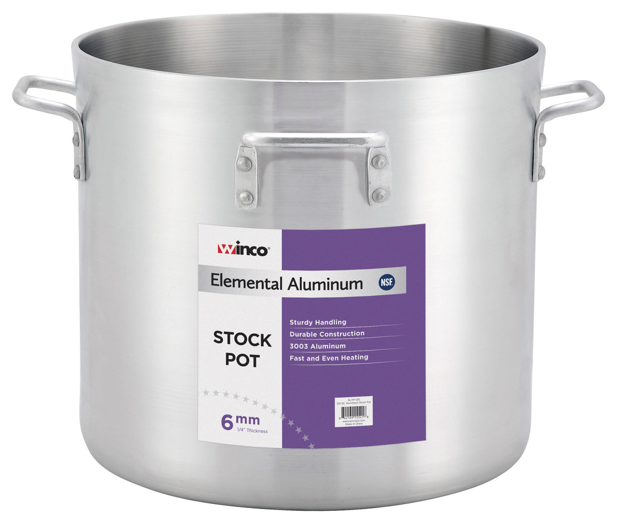 Winco ALHP-120 120 qt Aluminum Stock Pot w/ (4) Handles
