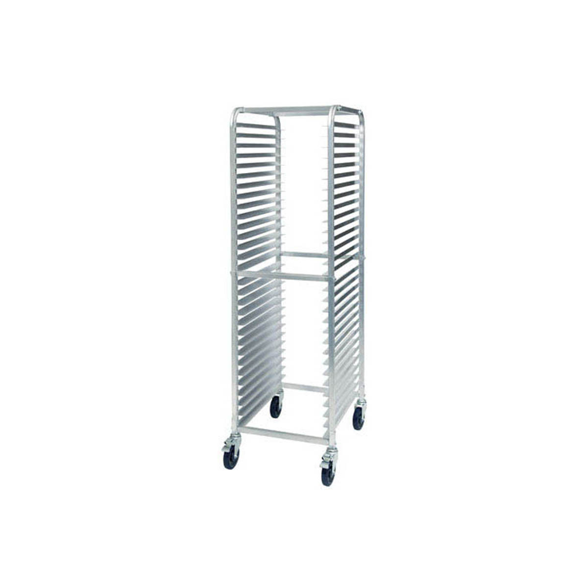 Winco ALRK-30BK Unassembled End Load Full Height Bun / Sheet Pan Rack with Brakes - 30 Pan | aluminum