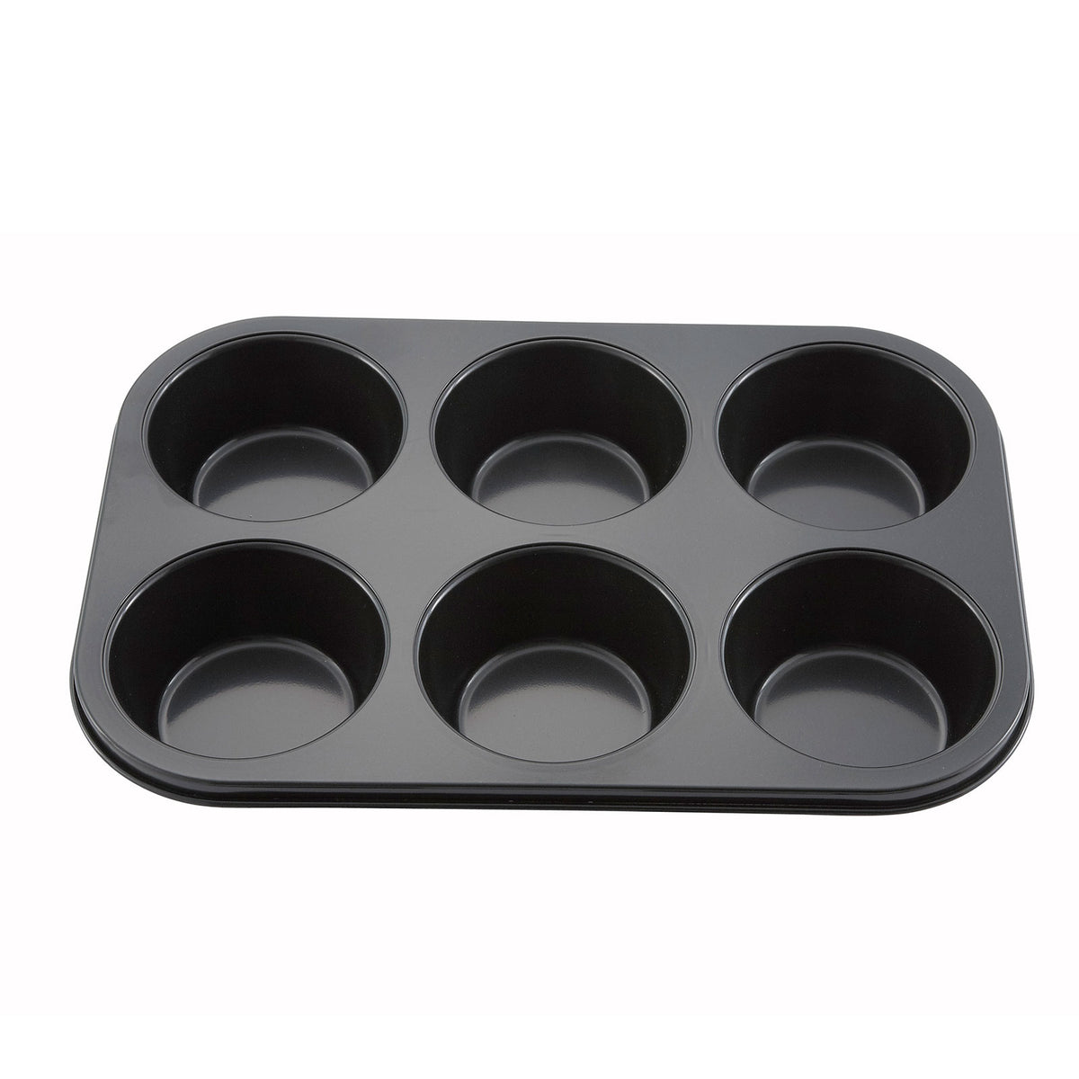 Winco AMF-6NS 6 Cup Carbon Steel Non-Stick Jumbo Muffin Pan, 13"L x 8-1/2"W pan / PFOA-free