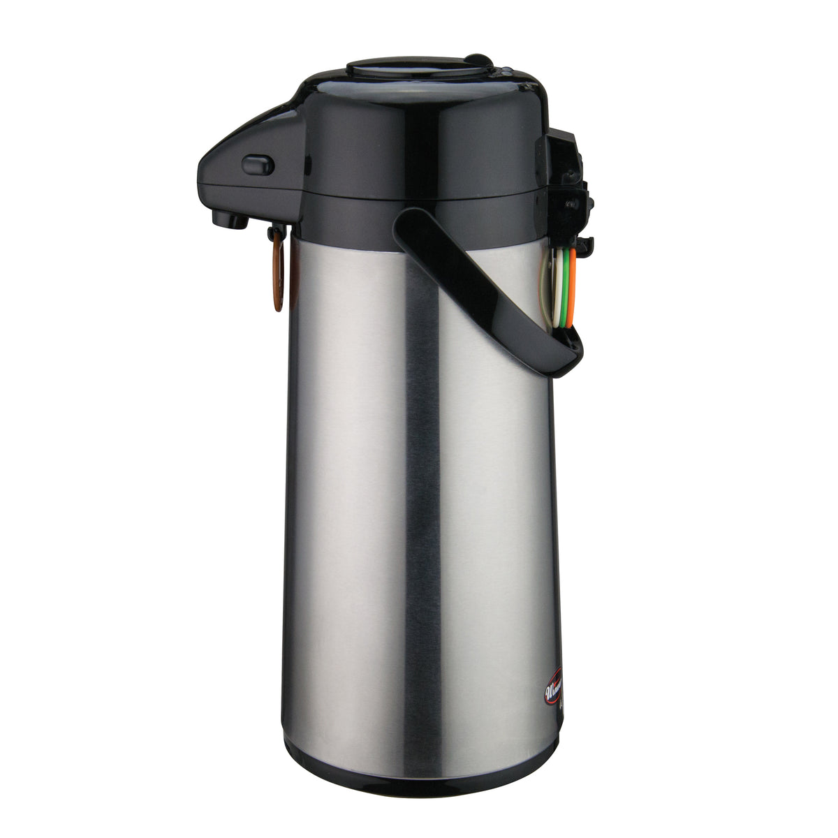 Winco AP-522 2.2 Liter Glass Lined Stainless Steel Airpot with Push Button | 2.2 L = 74 oz