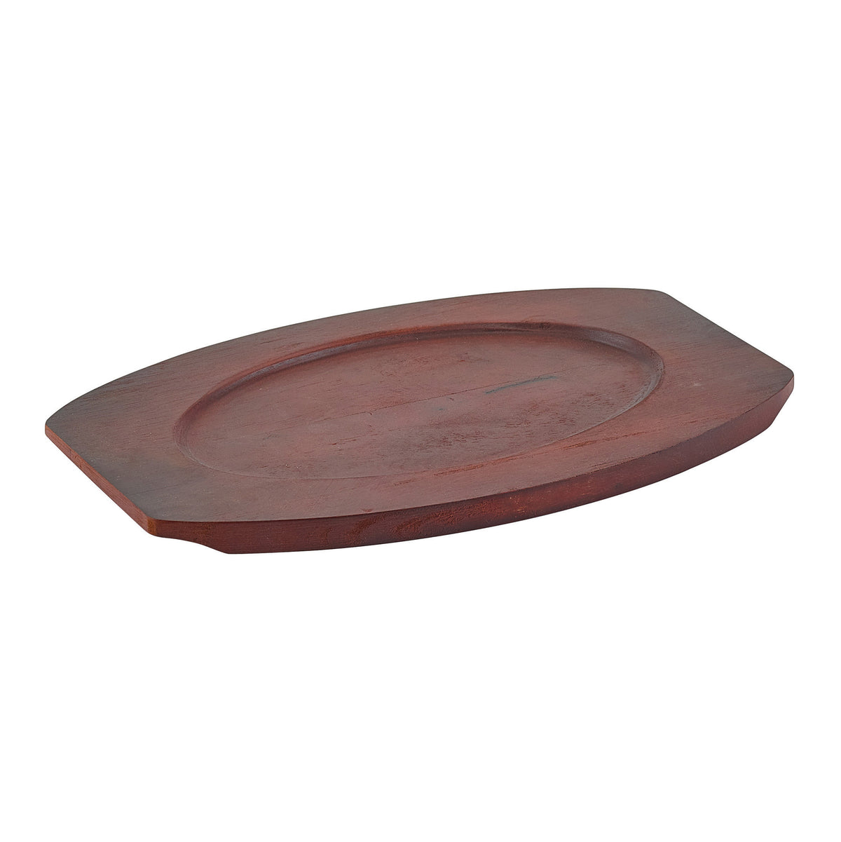 Winco APL-12UL 12" Mahogany Oval Wood Sizzler Platter Underliner