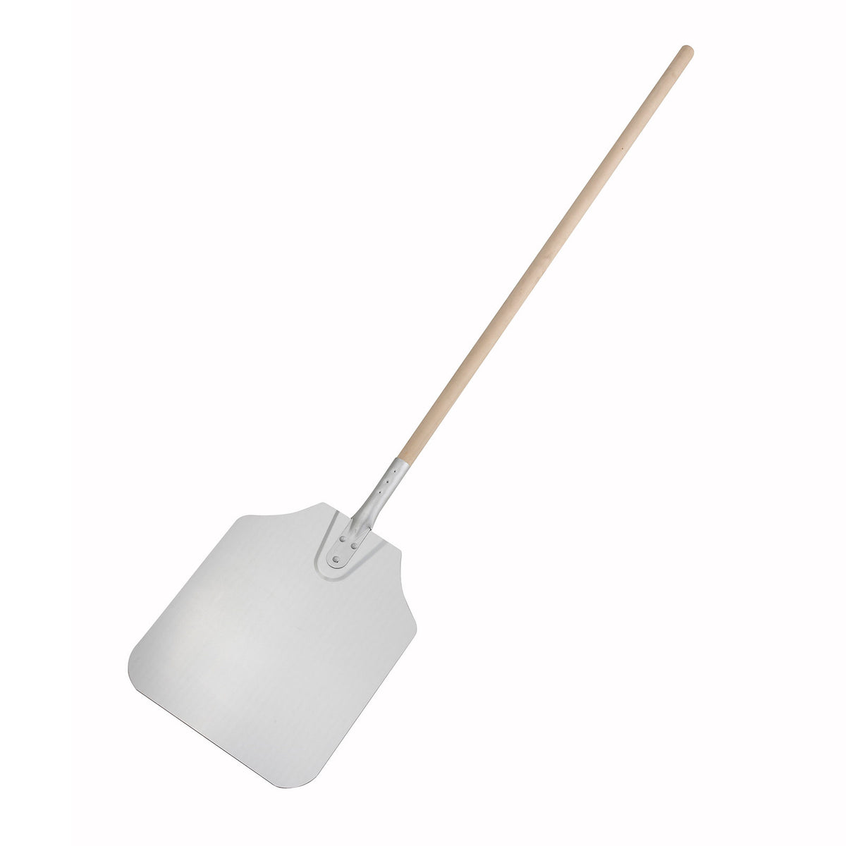Winco APP-52 52" Aluminum 52" Pizza Peel with Wood Handle - 12" x 14" Blade