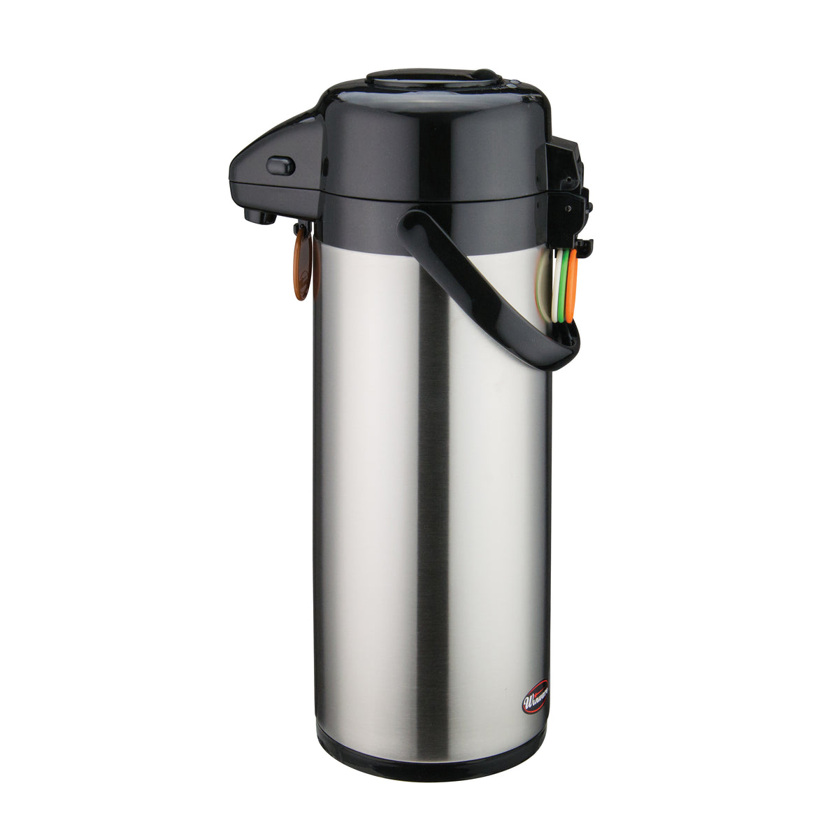 Winco APSP-930 3.0 Liter Double-Wall Insulated Stainless Steel Airpot with Push Button | 3 L = 102 oz
