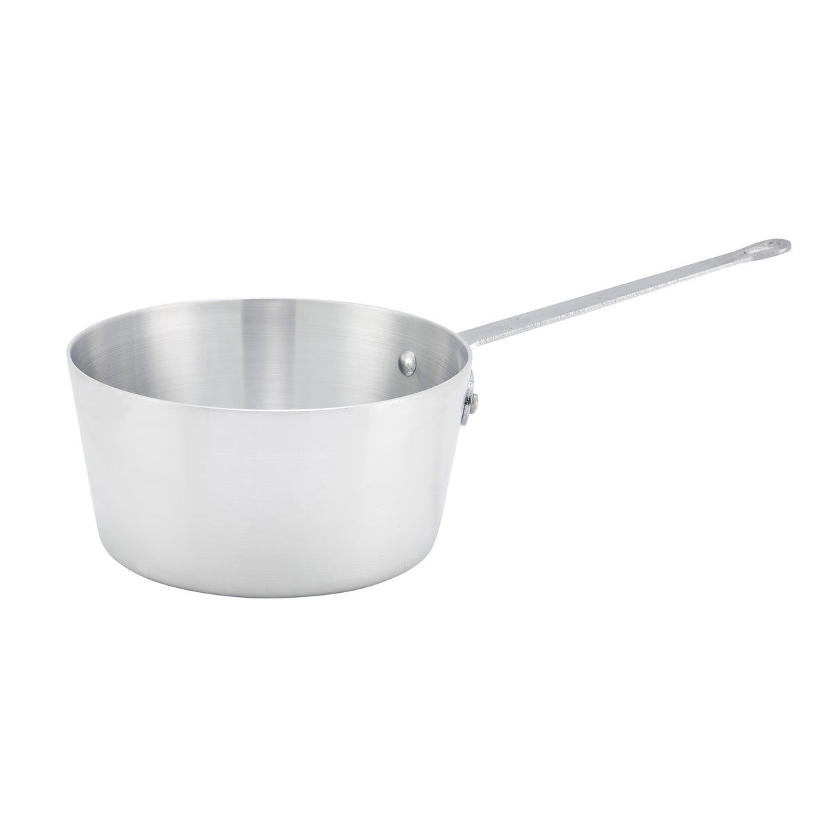 Winco ASP-2 2-1/2 qt. Heavyweight Tapered Aluminum Sauce Pan, Riveted Handle | 1 - 3 qt