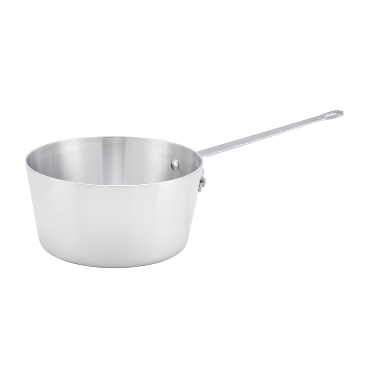 Winco ASP-5 5 qt. Heavyweight Tapered Aluminum Sauce Pan, Riveted Handle | 4 - 5 qt
