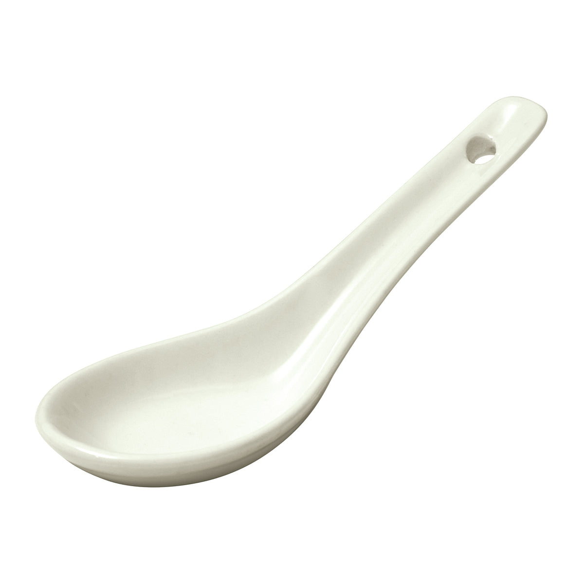 Winco ASS-55-AW Porcelain Soup Spoon, 5" Length, 5-1/2" x 2" x 1/2" American White, 1 Dozen