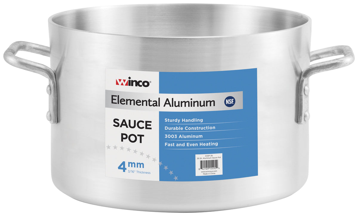 Winco ASSP-34 34 qt Aluminum Elemental Sauce Pot | 20 - 34 qt