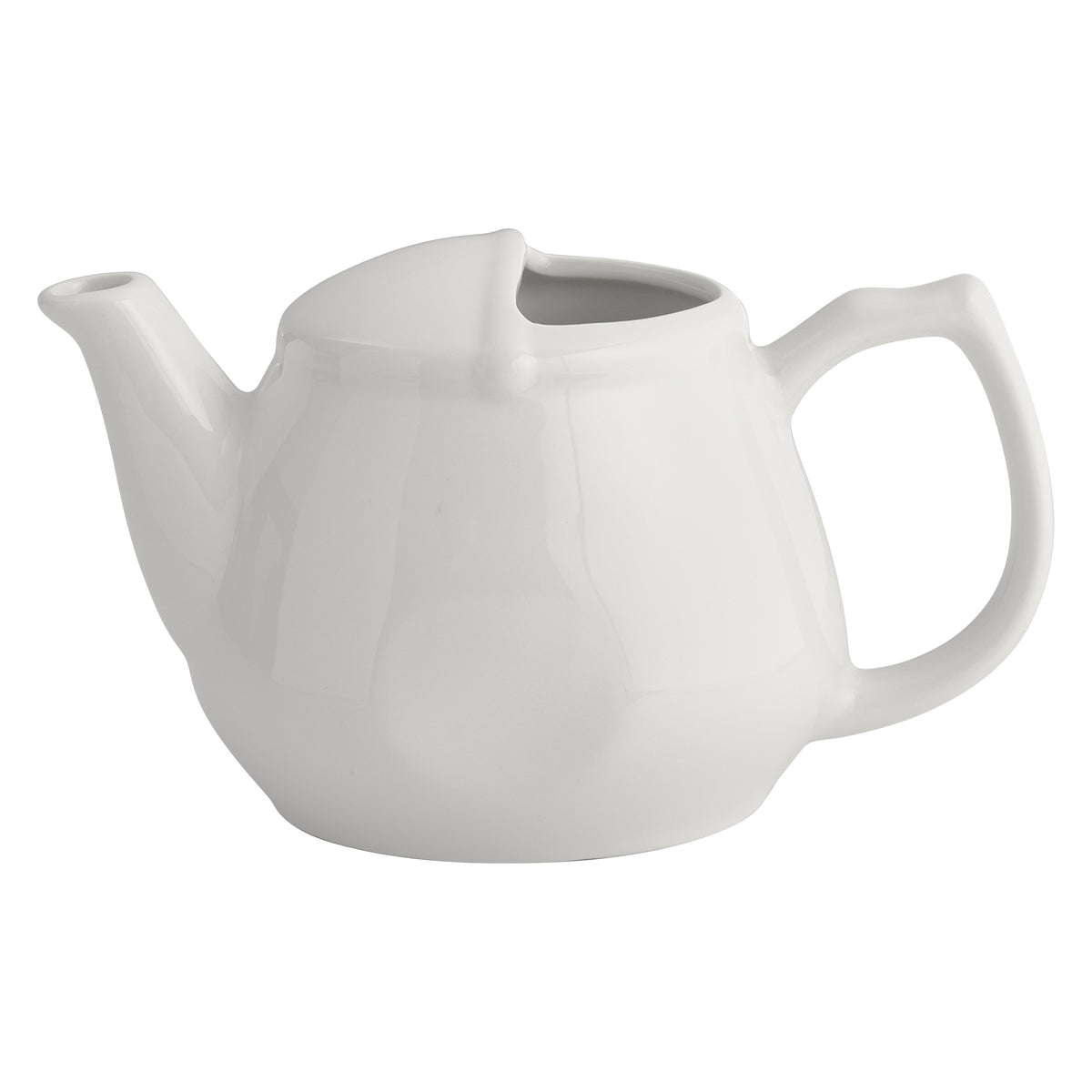 Winco ATP-15 Teapot, 15 oz, 6-1/2" L x 4" W x 3-1/2" H, White Porcelain - 1 Dozen | 13 - 17 oz