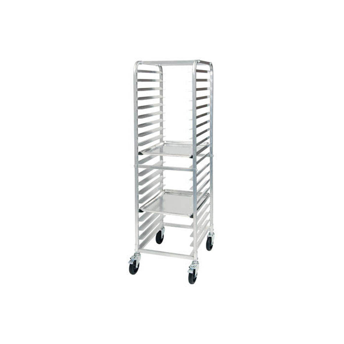 Winco AWRK-20 Aluminum 20 Tier Welded Bun Pan Rack - Mobile | 21" Wide