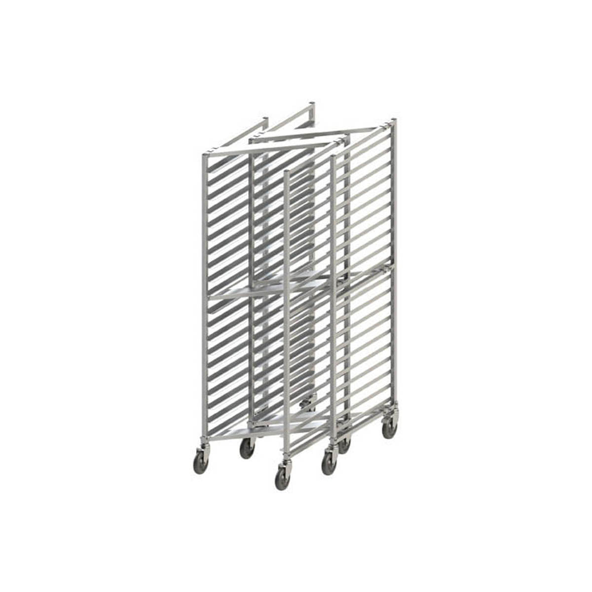 Winco AWZK-20 20 Pan Aluminum End Load Nesting Bun / Sheet Pan Rack, Assembled | 22" Wide