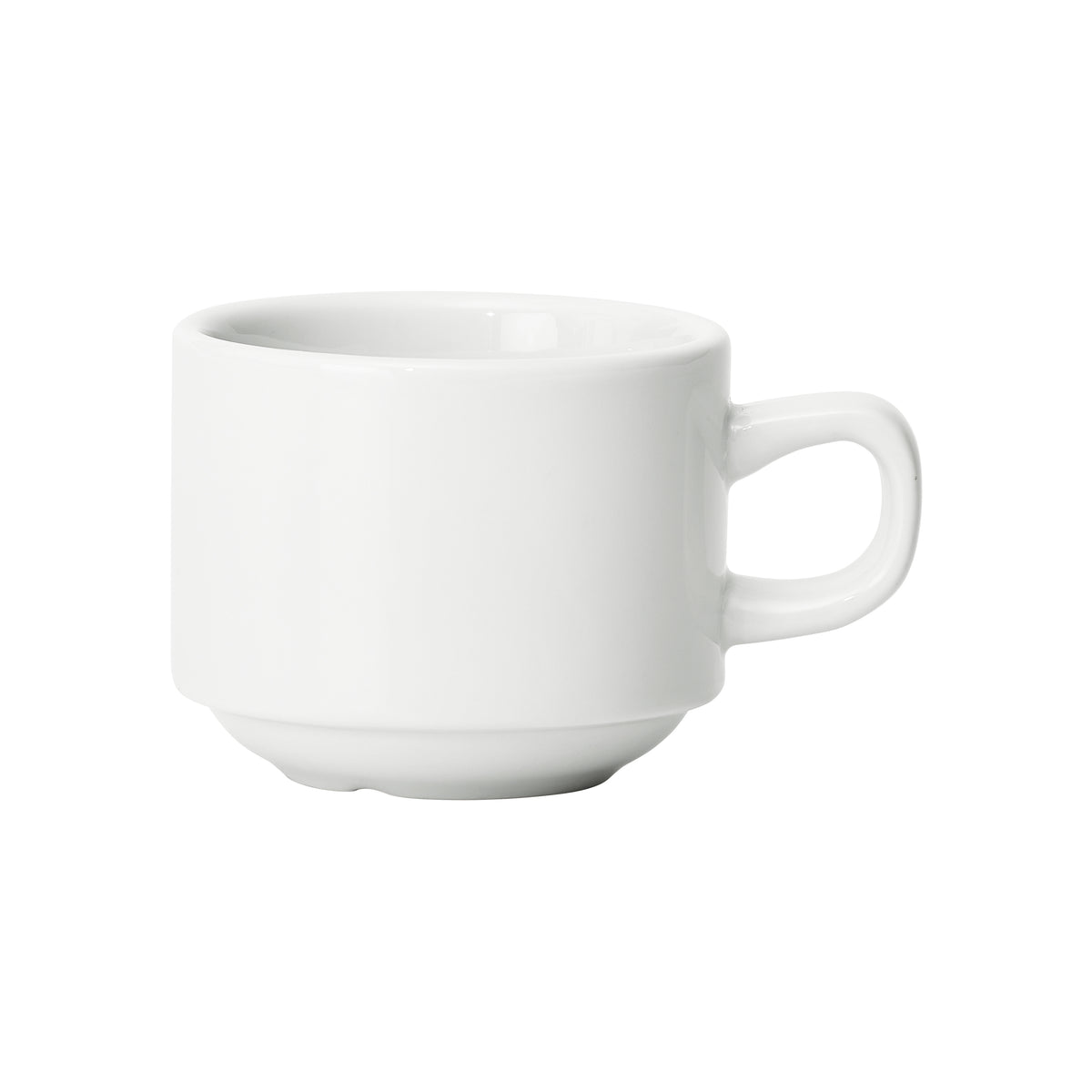 Winco BCC-85 Birkhall Coffee Cup, 8.5 oz, 3.5" Dia x 2.75" H Porcelain White, Stackable - 1 Dozen | 8 - 9 oz