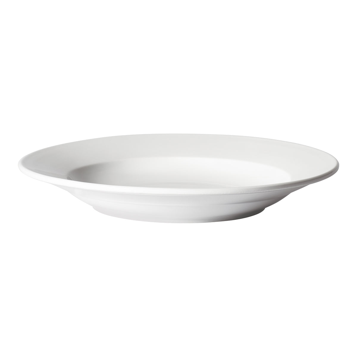 Winco BPB-2212RE Birkhall 12" Diameter 22 oz Round Porcelain White Pasta Bowl Rolled Edge - 1 Dozen