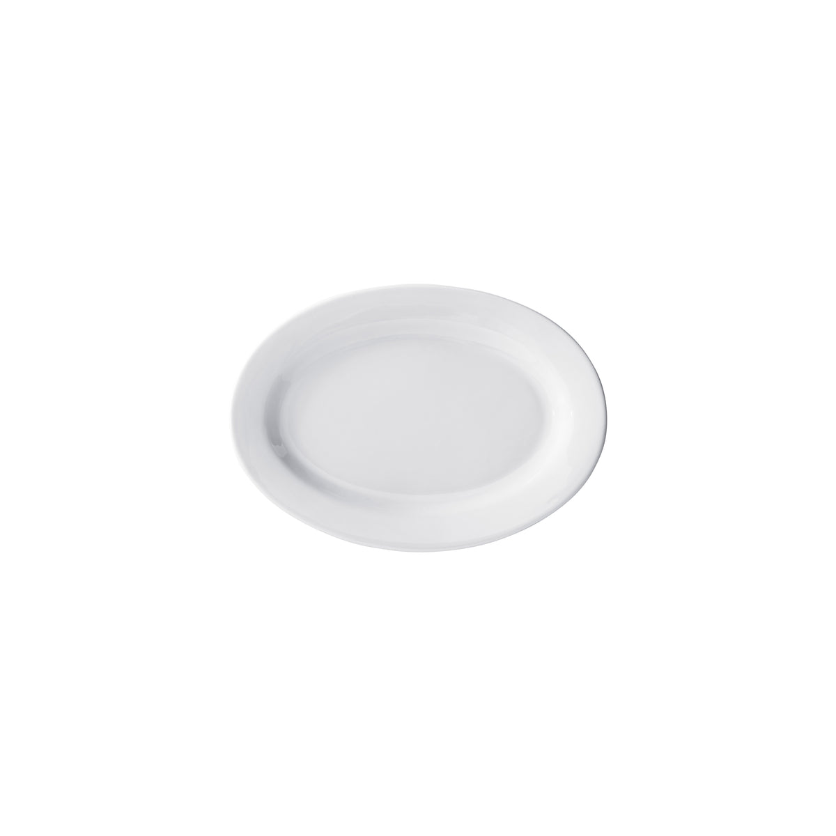 Winco BPO-10NR Oval Porcelain Platter, 10" L x 8" W x 3/4" H, White Narrow Rim - 1 Dozen