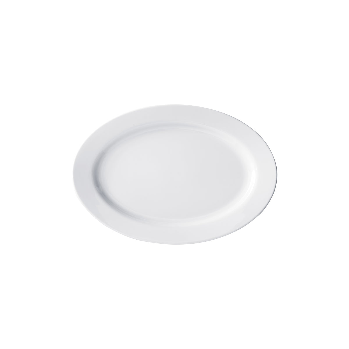 Winco BPO-1375 Oval Porcelain Platter 13-3/4"L x 9-7/8"W x 1-1/2"H White RolledEdge - 1 Dozen