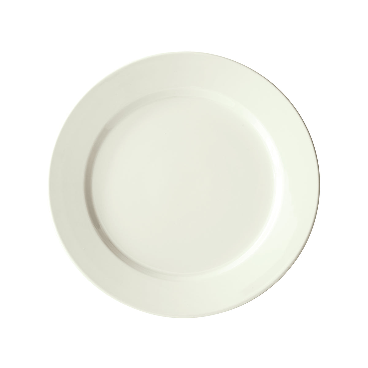 Winco BPR-14RE-AW Round Porcelain Dinner Plate, 14" Diameter, American White, Rolled Edge