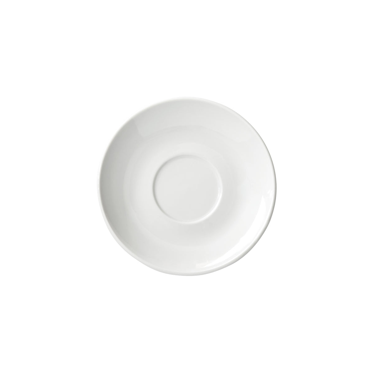 Winco BSC-45RE Birkhall Saucer, 4.5" Dia x 3/4" H, Round Rolled Edge Porcelain, White - 1 Dozen