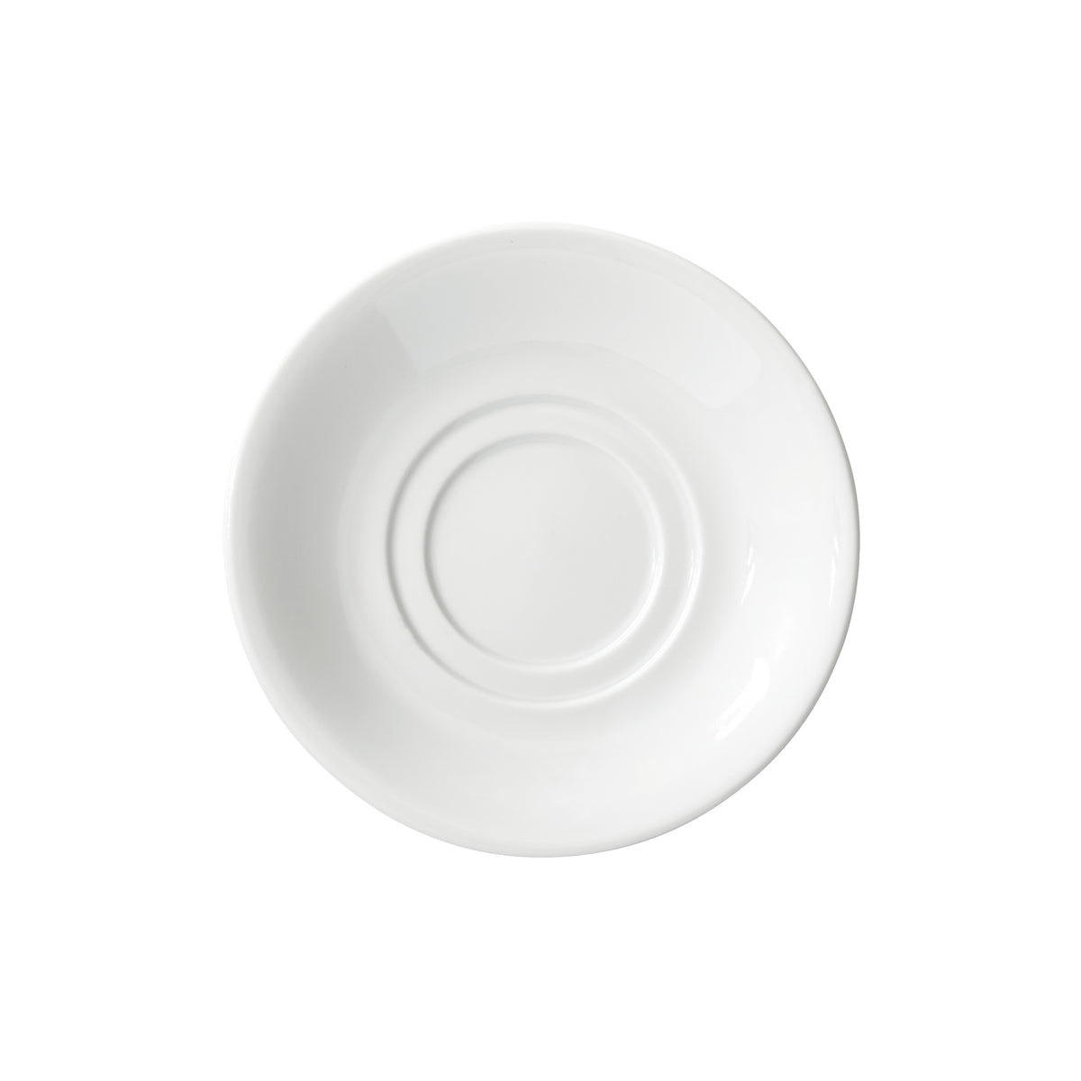 Winco BSC-6RE Birkhall Round Saucer, 6" Dia x 1" H, White Porcelain with Rolled Edge - 1 Dozen