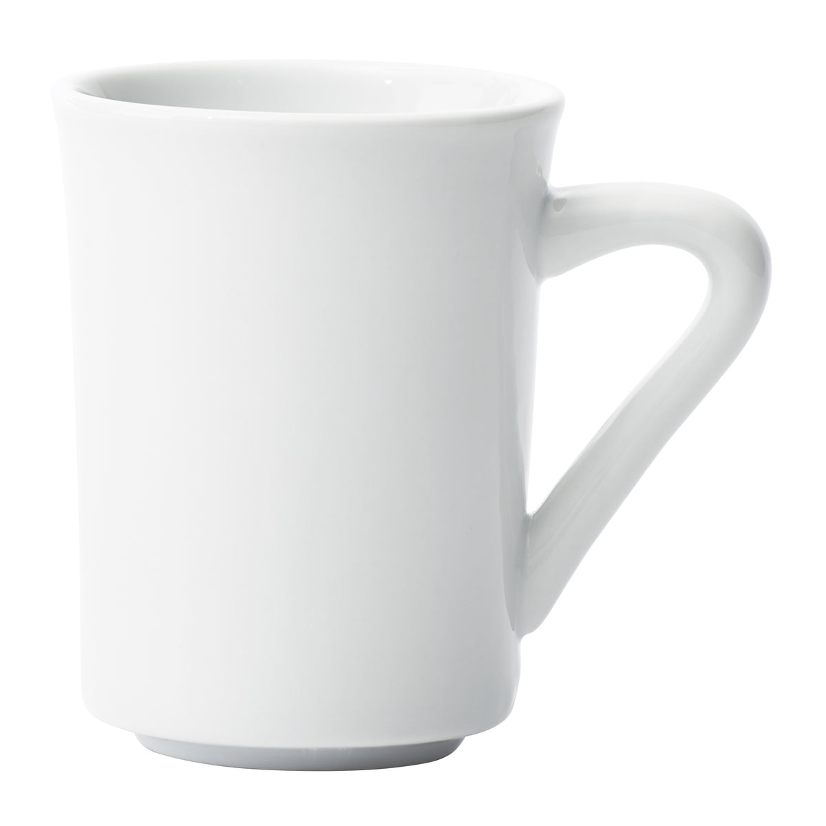 Winco BSM-8 Birkhall Mug, 8-9 oz White Porc., 3-3/8" Dia x 4-1/4" H RoundTall, Non-Stack - 1 Dozen | 8 - 9 oz