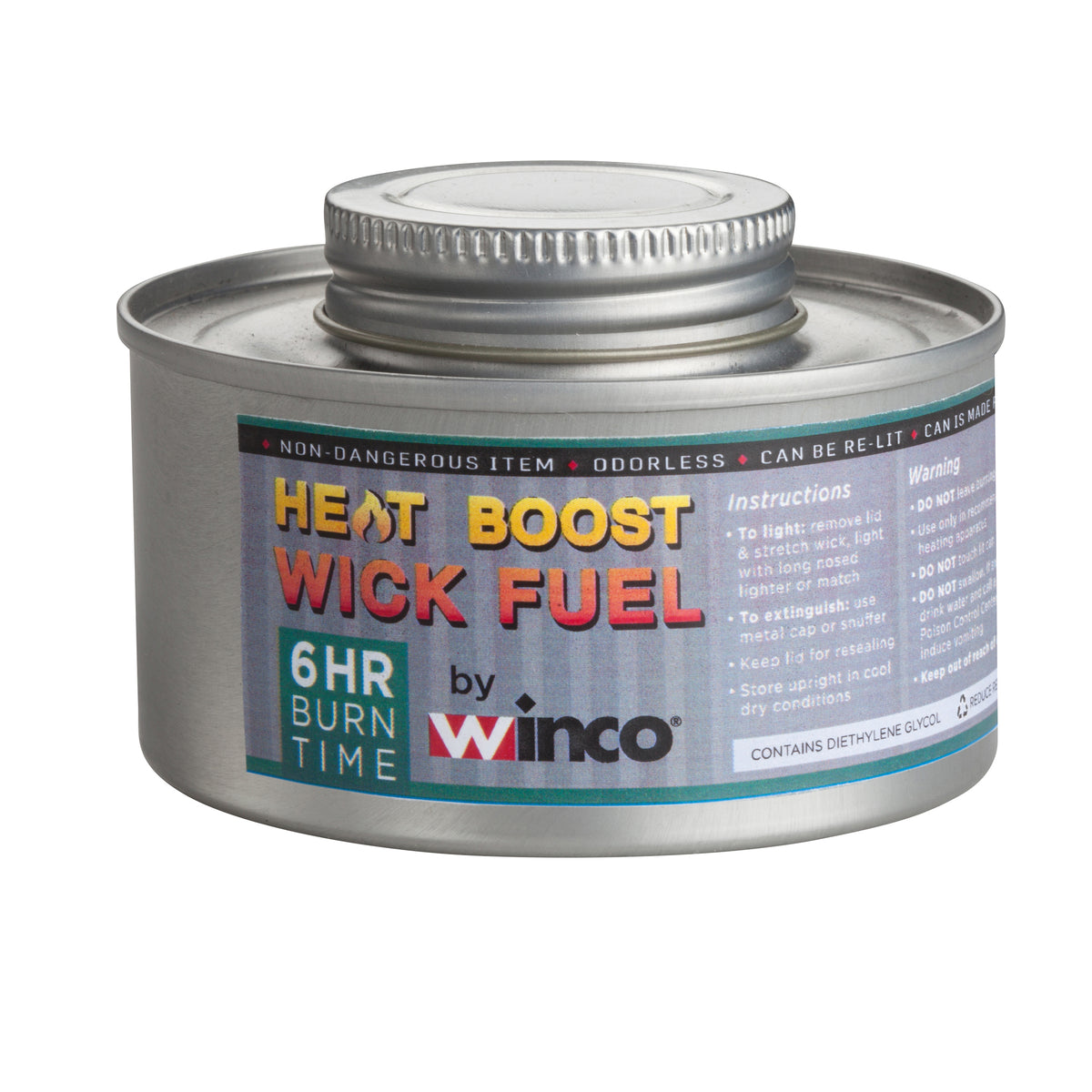 Winco C-F6 6 Hour Wick Diethylene Glycol Chafing Fuel | 0" Wide
