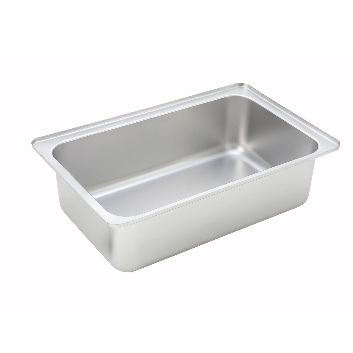 Winco C-WPF6 6" Deep Full Size Stainless Steel Spillage Pan Upright Standing Edge