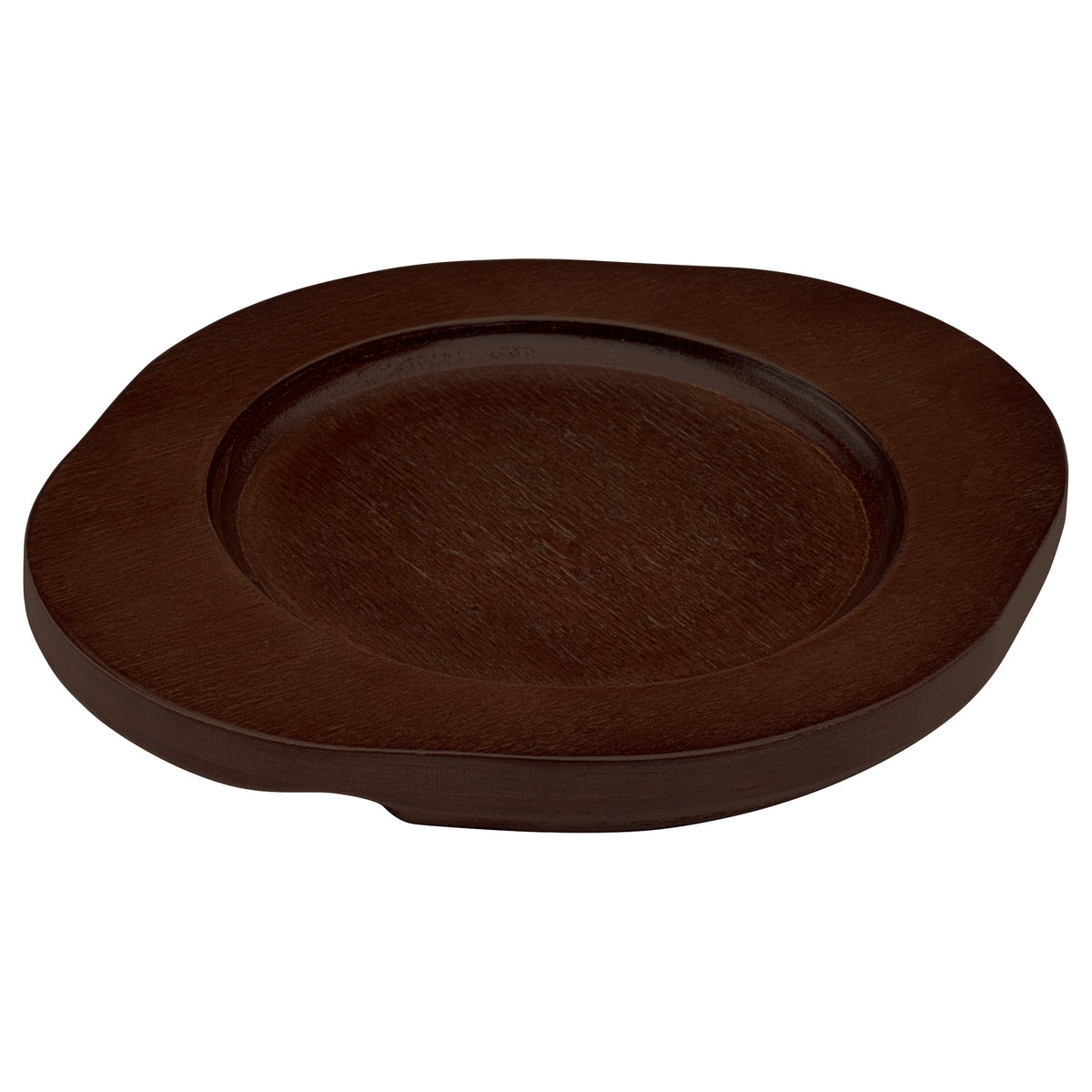 Winco CAST-5UL Round Wood Underliner with Dual Contoured Handles for CASM-5R | 6.5" Wide