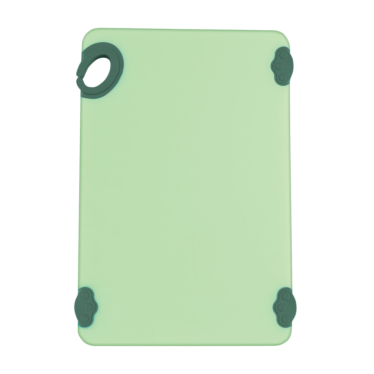 Winco CBK-1218GR Green StatikBoard Plastic Cutting Board w/ Hook - 12" x 18" x 1/2"