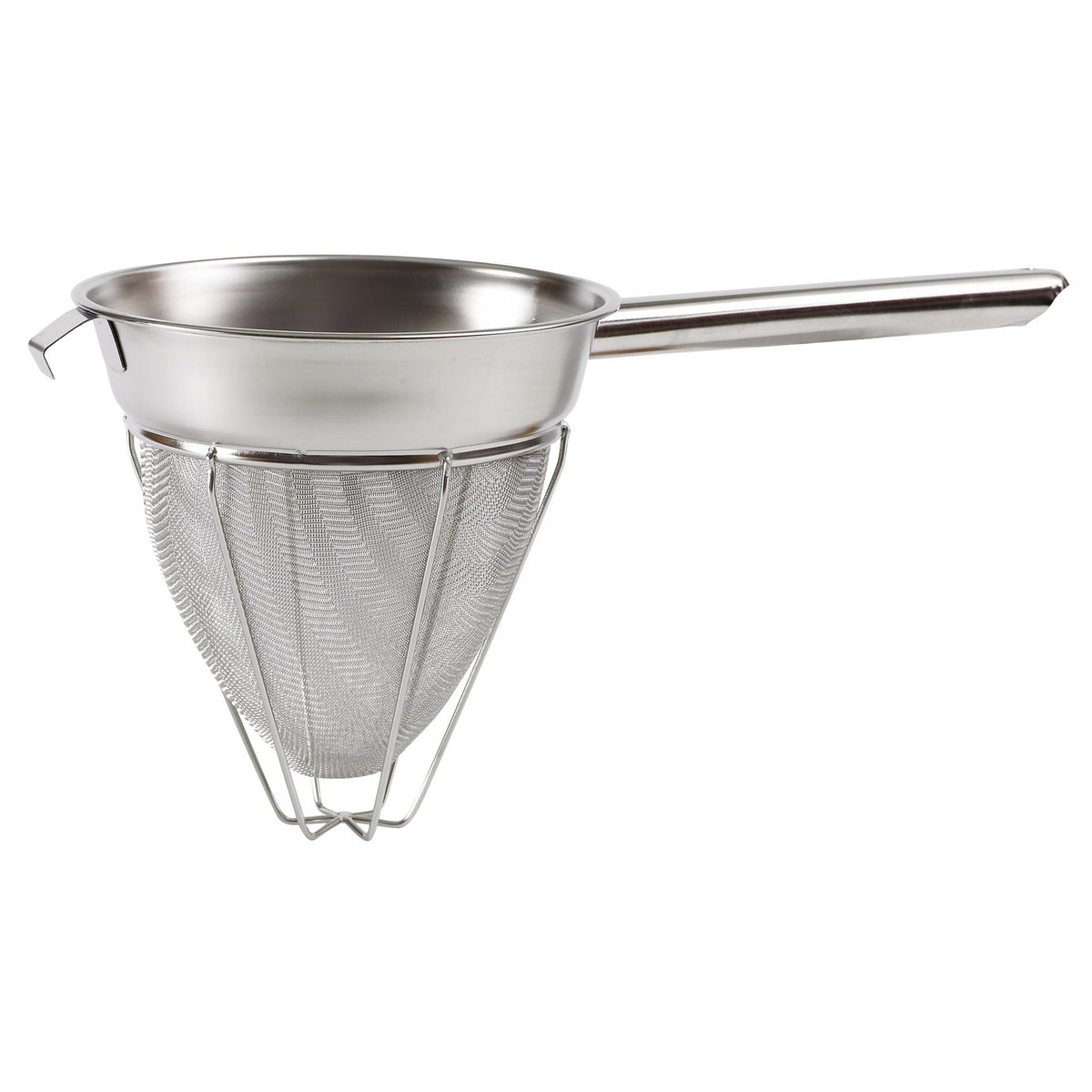 Winco CCB-10R 10" Bouillon Strainer, Extra Fine Mesh, Reinforced, Hollow Handle, Stainless Steel