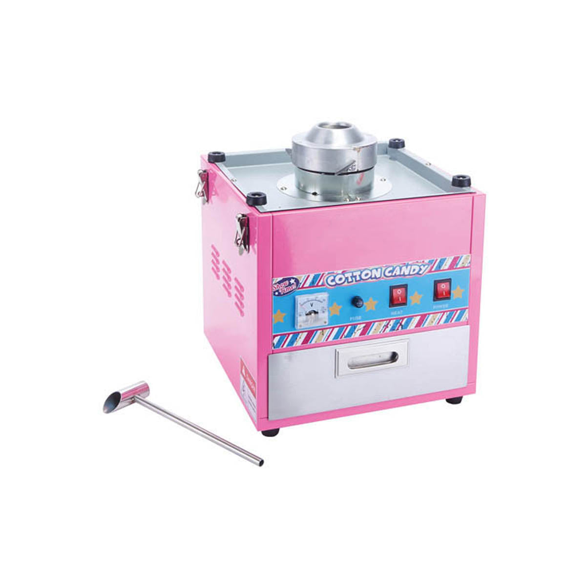 Winco CCM-28 Cotton Candy Machine & Display w/ 20.5" Bowl, Locking Safety Clips, Sugar Scooper