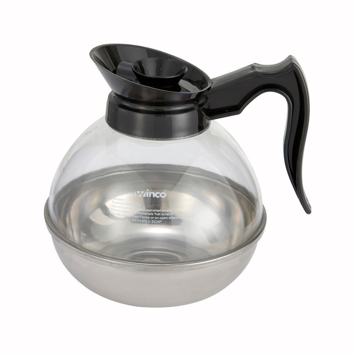 Winco CD-64K Coffee Decanter, 64 Oz., Plastic with Stainless Steel Base | 64 oz = 2 qt