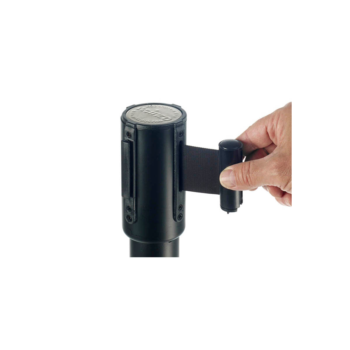 Winco CGS-38K 35 1/2" Stanchion Post w/ 68" Retractable Belt