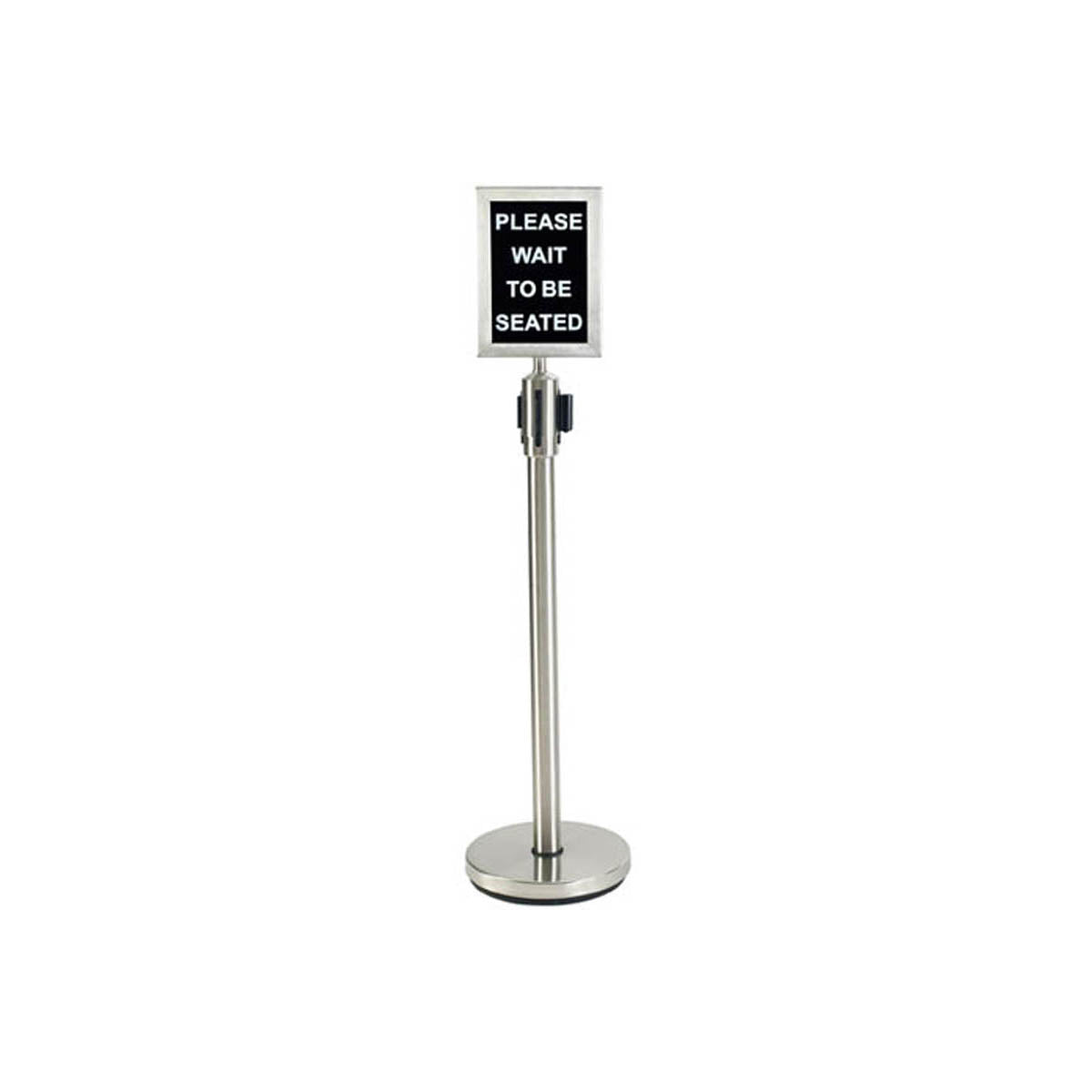 Winco CGS-38S 35 1/2" Stainless Steel Stanchion Post w/ 68" Retractable Belt