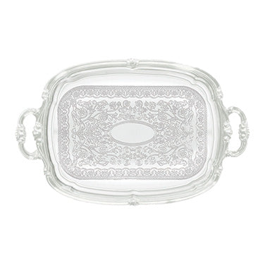 Winco CMT-1912 Rectangular Chrome Serving Tray With Handles, 19-1/2" X 12-1/2" | chrome plated