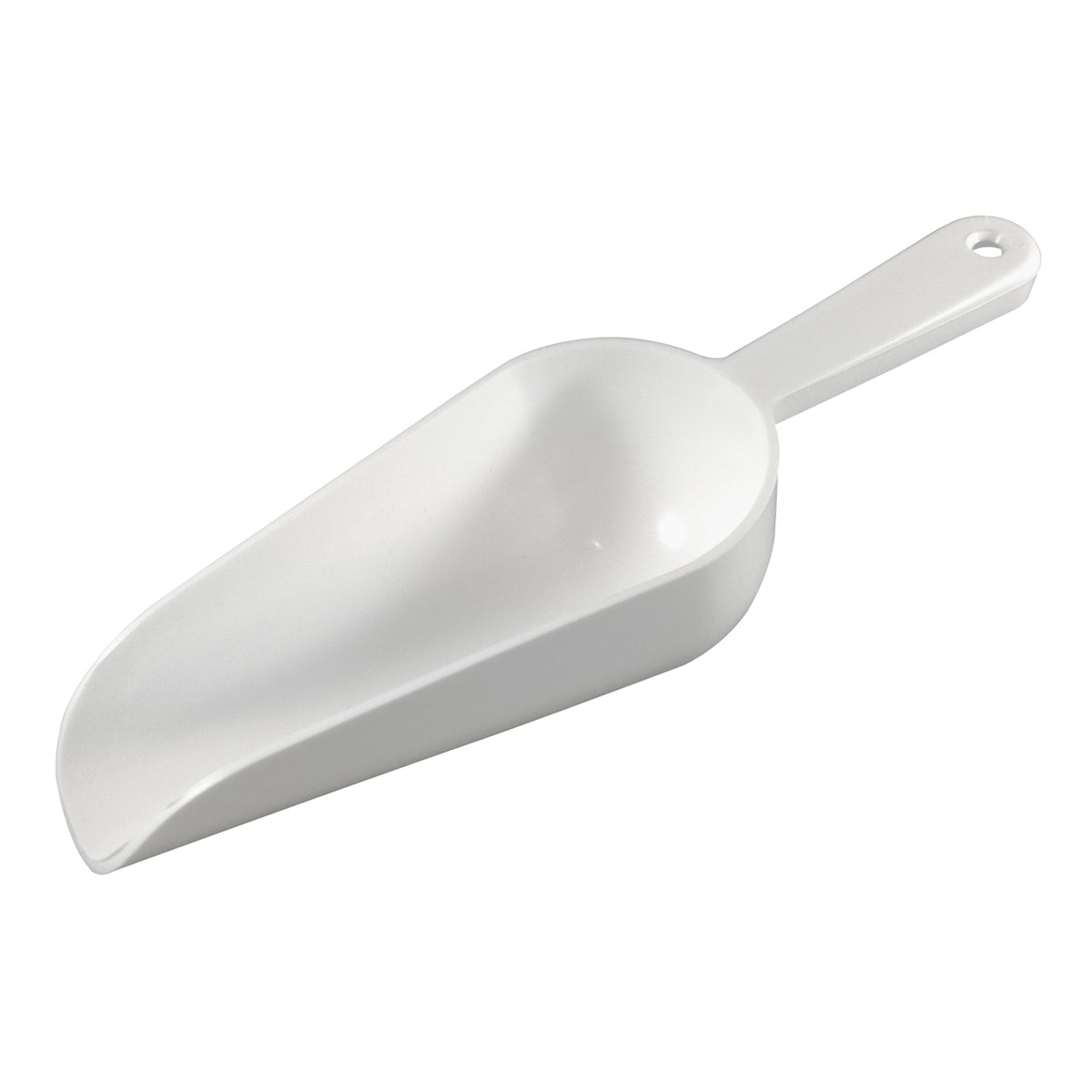 Winco CR-846W Bar Maid, 6Oz Scoop (White), Round Bowl, Hole Handle, Polyethylene | 5 - 8 oz
