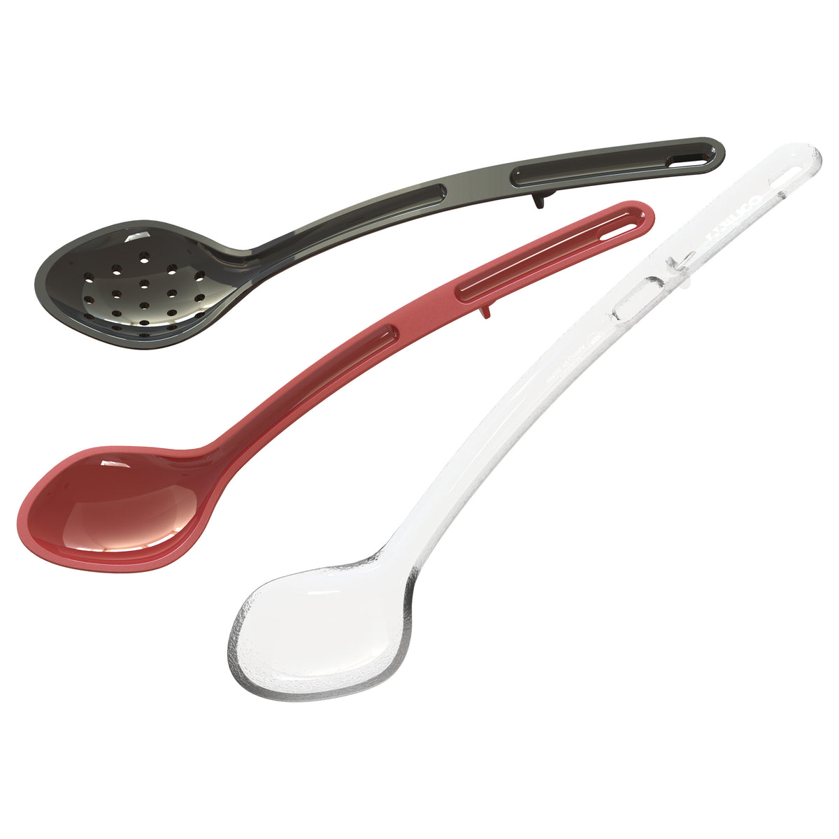 Winco CVPS-15C Clear 15" Polycarbonate 1 1/2 oz. Perforated Serving Spoon | plastic