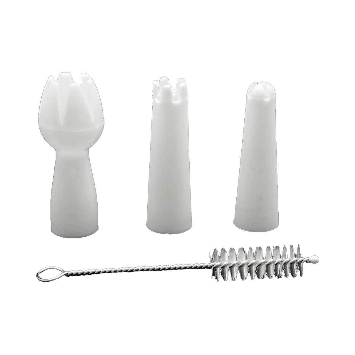Winco CW-P Nozzle and Cleaning Brush Set - 3 Nozzles and 1 Brush for CW-A05 Soda Siphon