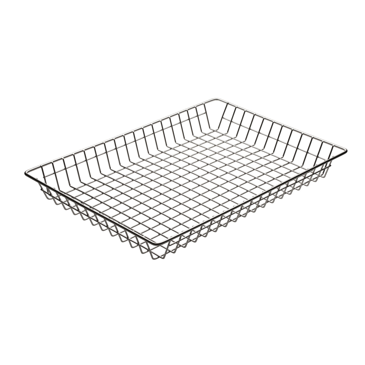 Winco DB-1218 Rectangular Wire Bagel / Pastry Basket 12" X 18" X 2"H | nickel-plated
