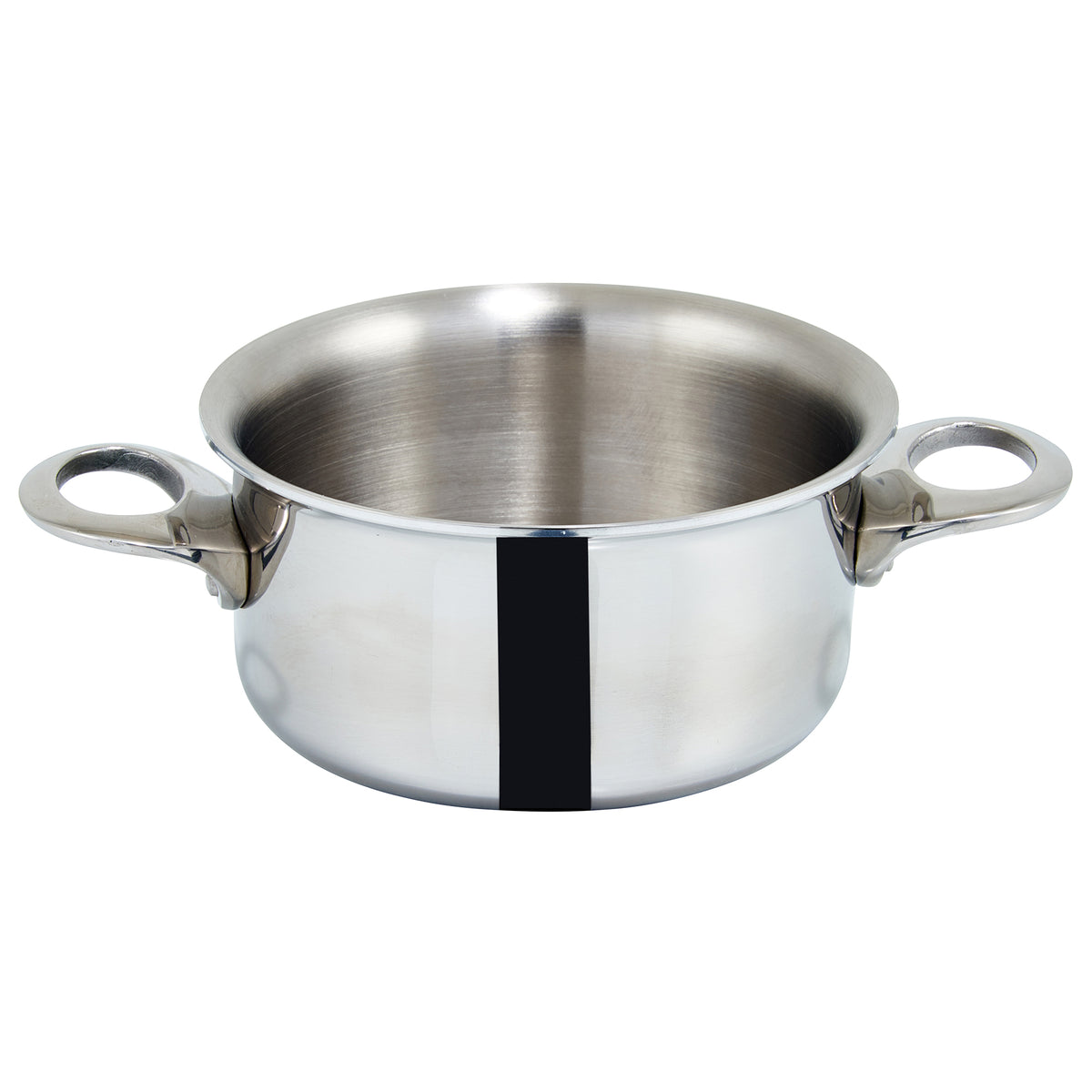 Winco DCCR-3S 3-3/4" 15 Oz. Tri-Ply Stainless Steel Mini Casserole- Round | 1 - 16 oz