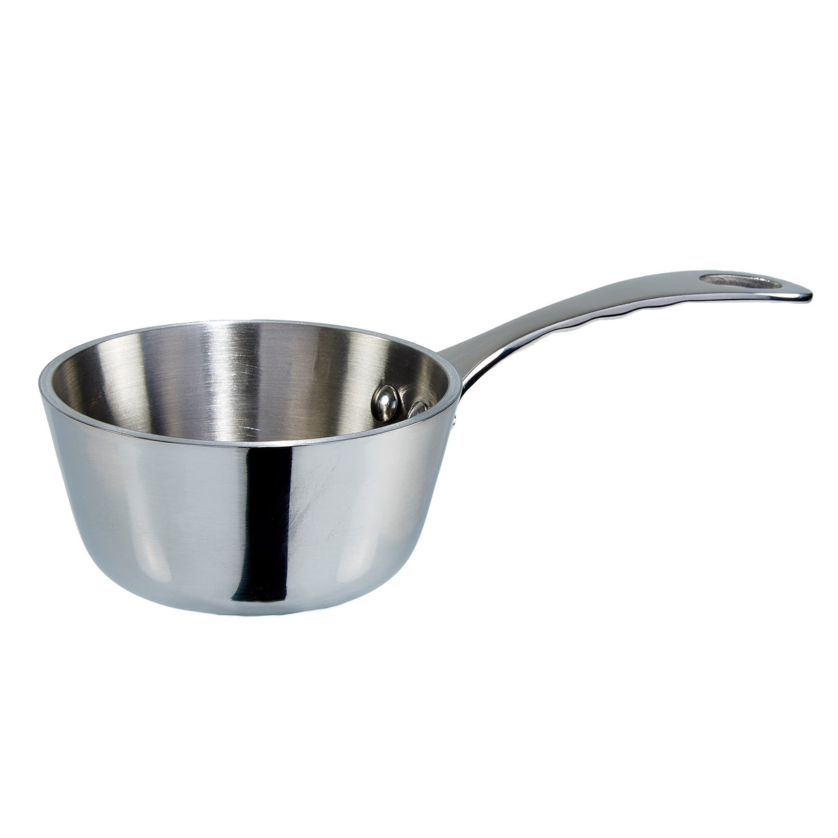 Winco DCSC-3S 3" Tri-Ply Stainless Steel 5 Oz. Mini Saucier - Round | 1 - 16 oz