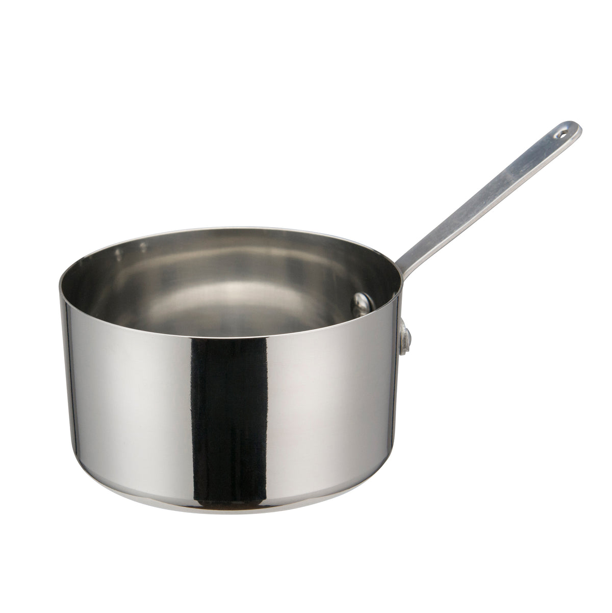 Winco DCWA-105S 18 oz. 4-3/8" Diameter Mini Sauce Pan Serving Dish w/ Handle - Stainless Steel | 17 - 32 oz