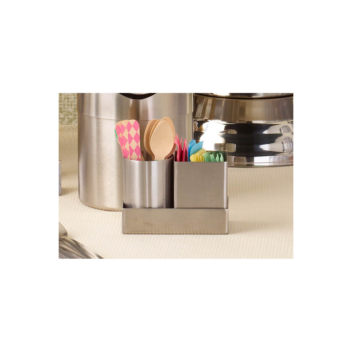 Winco DDSG-301S Round and Square Stainless Steel Sugar Packet Holder Set