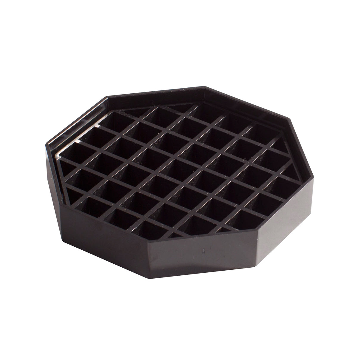 Winco DT-45 Octagonal Drip Tray, 4-1/2" x 4-1/2" Black Plastic, Dishwasher Safe - 4/Pack
