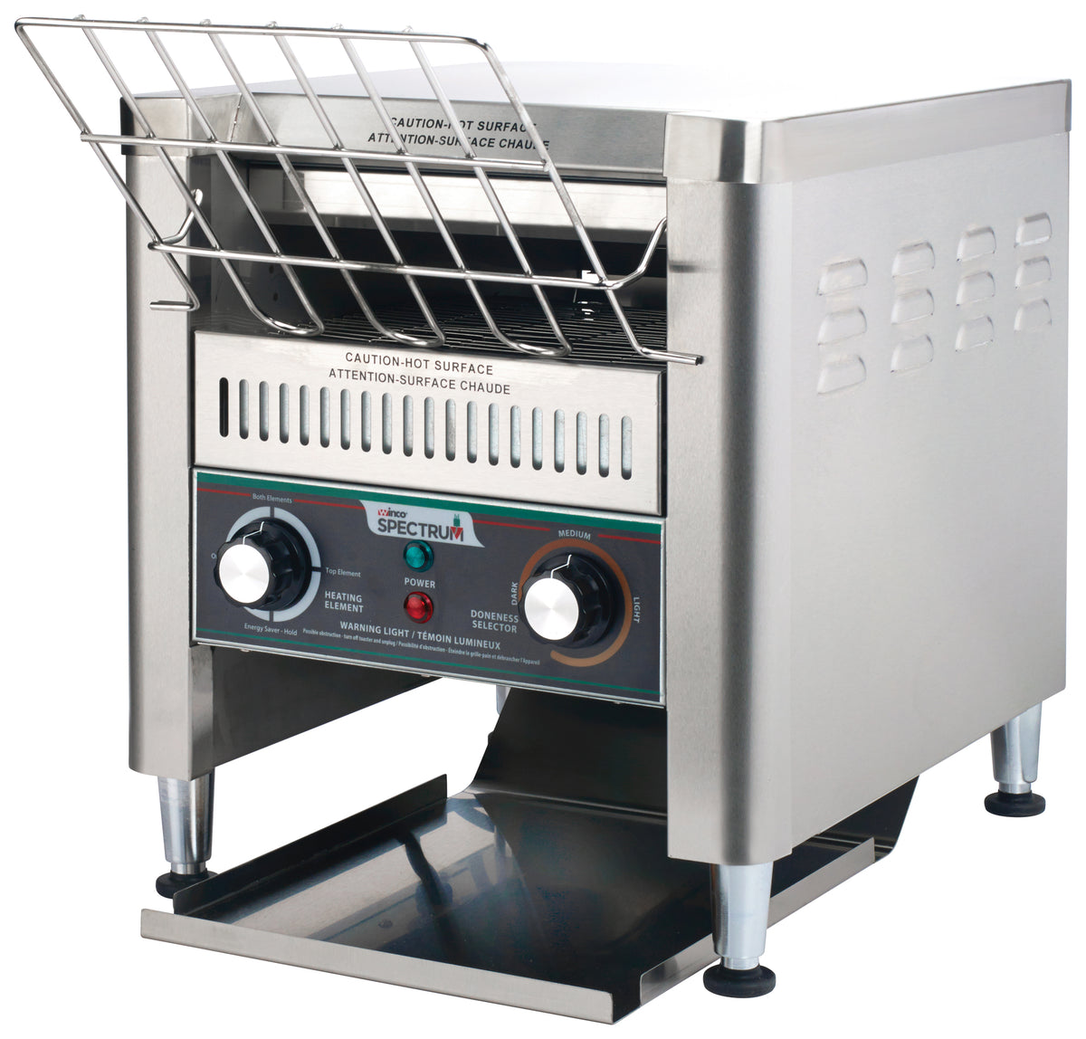 Winco ECT-300 Spectrum Electric Conveyor Toaster, 120V, 300 Slices per Hour | 21.5" Wide