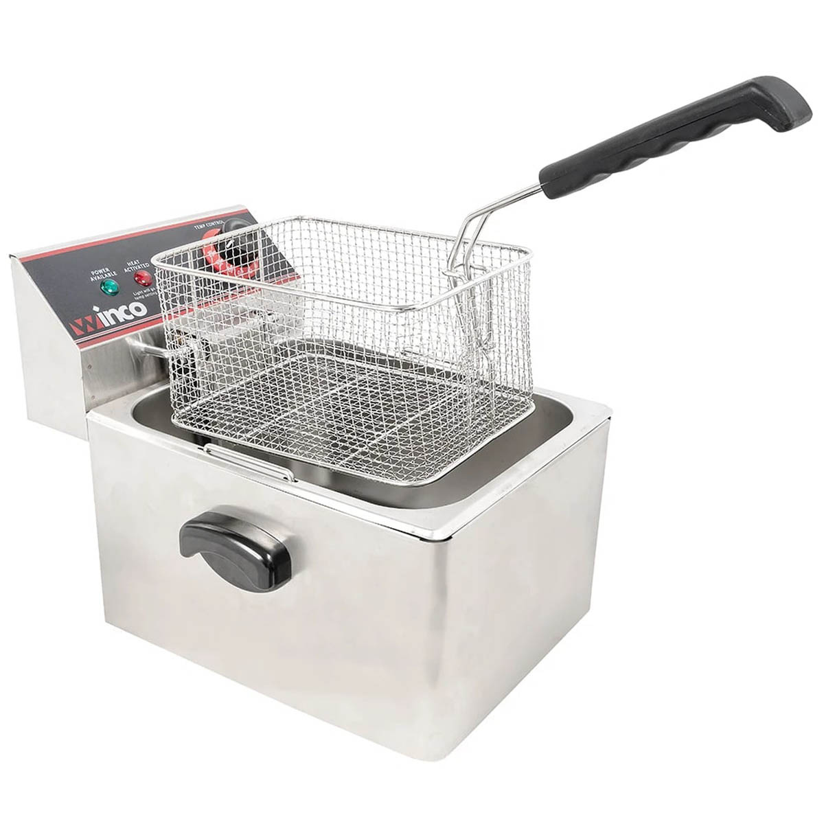 Winco EFS-16 Full Pot 16 lbs Single Well Electric Countertop Fryer, 120v/60/1-ph | 11.75" Wide