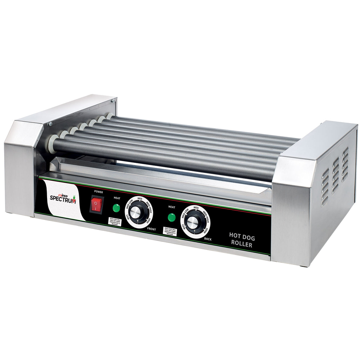 Winco EHDG-7R Spectrum RollsRight Commercial Roller Grill w/ 18 Hot Dog Capacity | 23" Wide