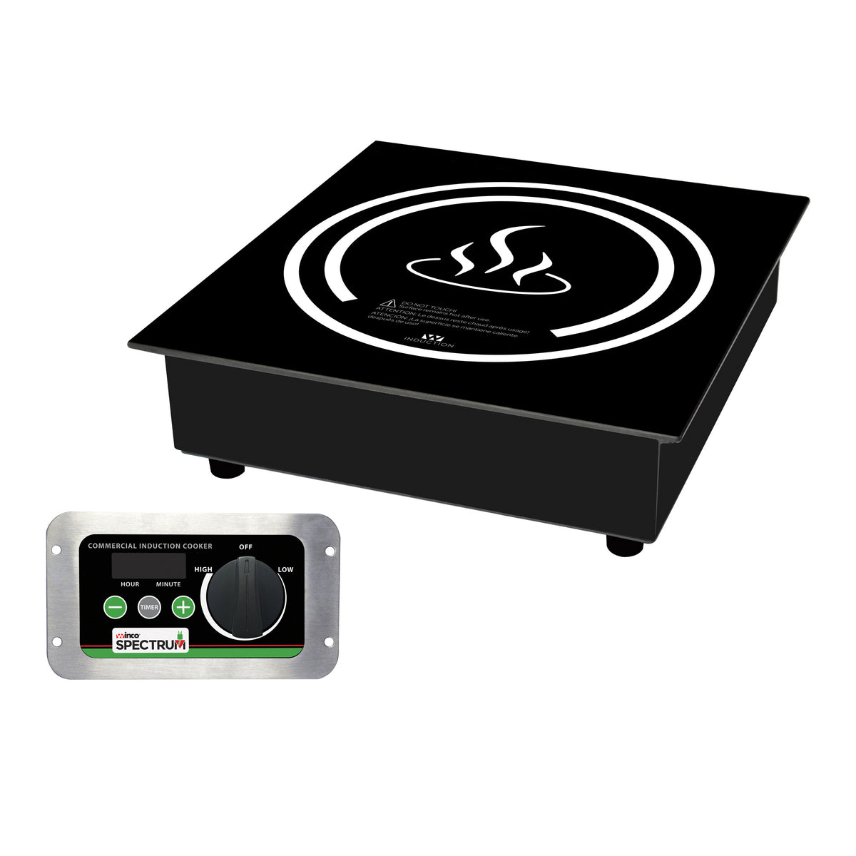 Winco EIDS-18 12" Built-In/Drop-In Induction Cooker w/ Digital Controls, Ceramic Glass Surface