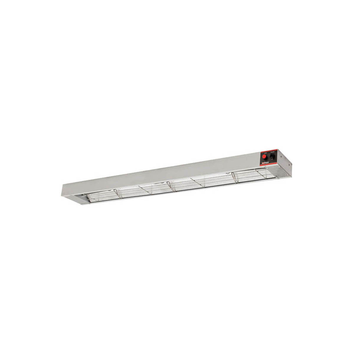 Winco ESH-48 48" Unlighted Strip Heater, Single 1.1kW 120V Rod, Embossed Steel/Aluminum Body - Set